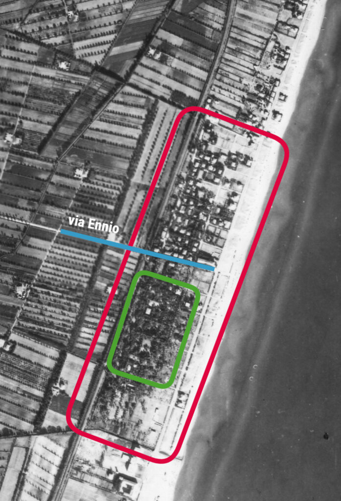 ingrandimento della foto aerea scattata dalla RAF nell'agosto del 1943.
