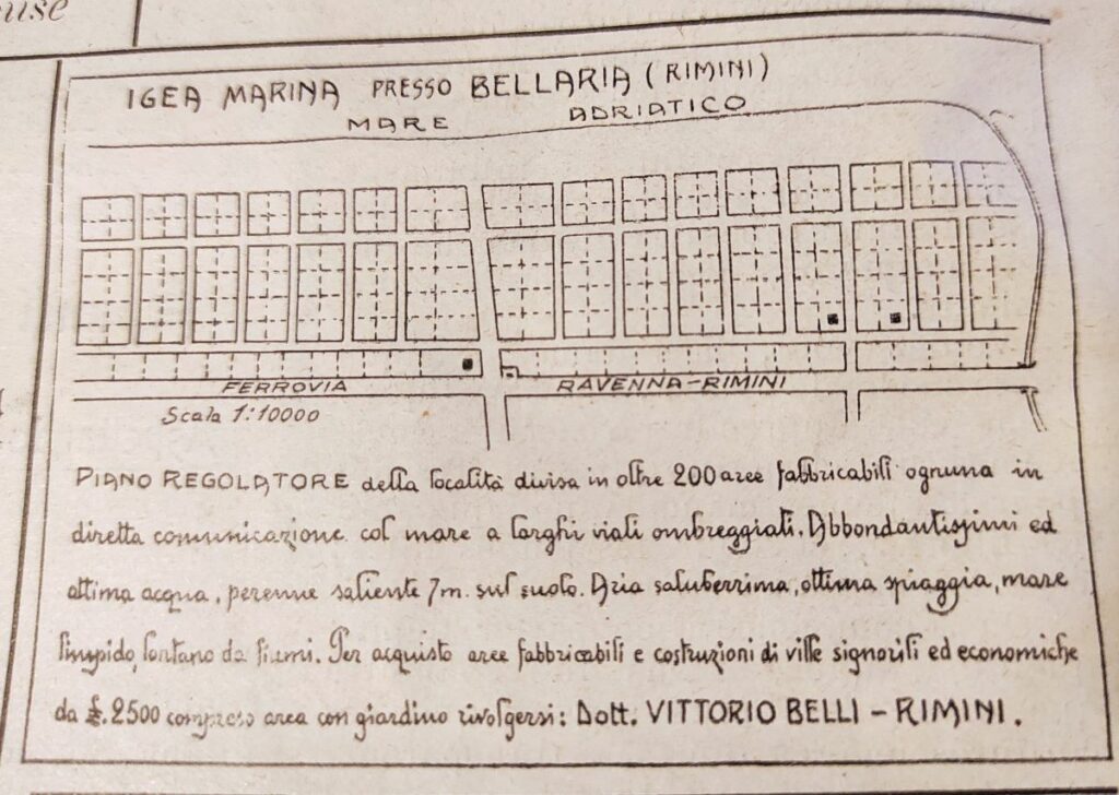 L’annuncio pubblicato da Vittorio Belli su "Il Gazzettino Verde" del 24 giugno 1906