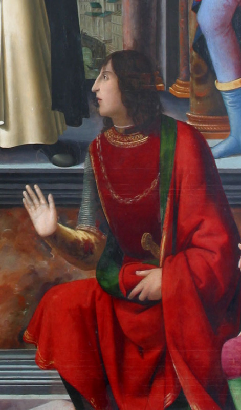 Pandolfo IV Malatesta nella Pala di San Vincenzo Ferrer del Ghirlandaio (1493-96 circa).
