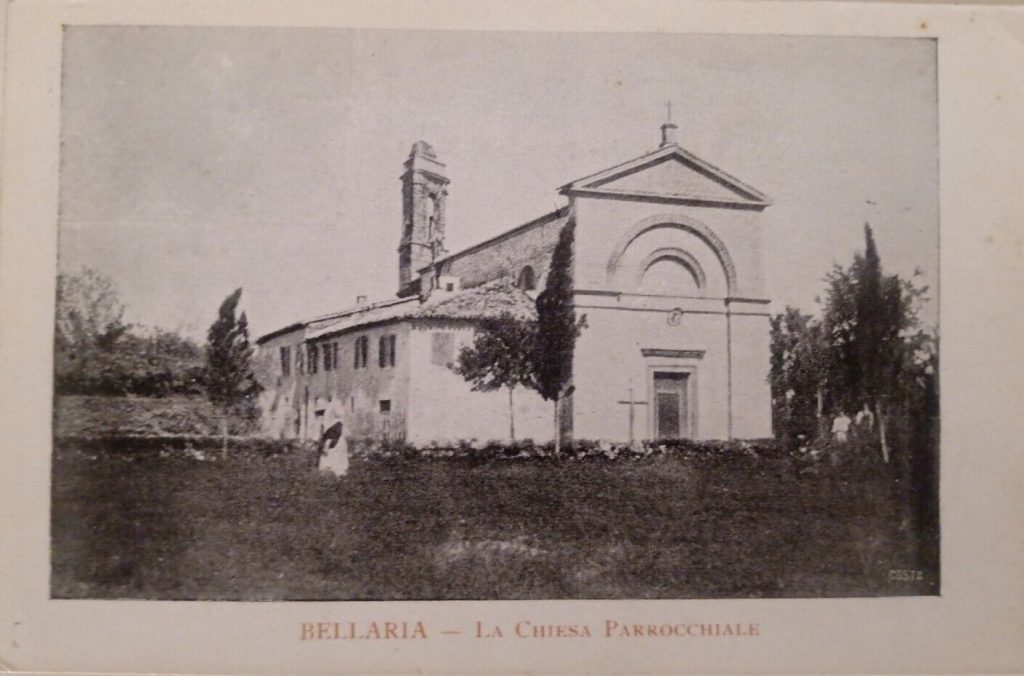 La chiesa di Santa Margherita (Bellaria Monte) in una cartolina del 1890 - 1900