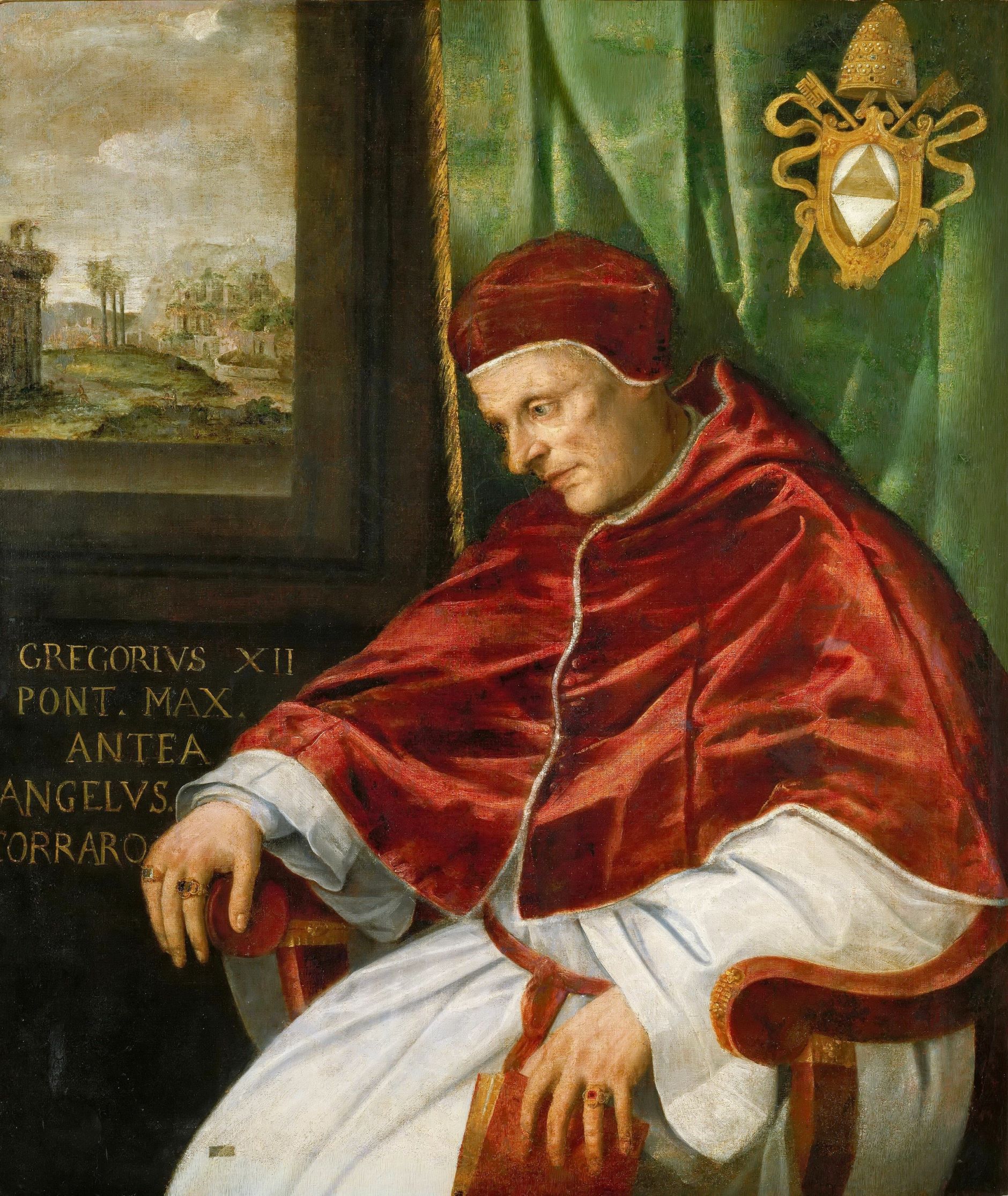 Girolamo Muziano, Ritratto di papa Gregorio XII; XVI secolo (olio su tela, Musei Vaticani)