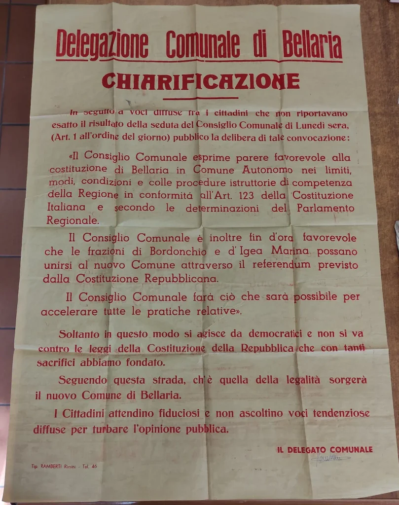 Delegazione Comunale di Bellaria - manifesto