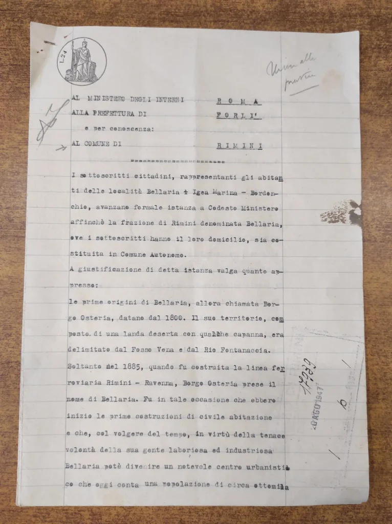 Richiesta autonomia - comitato promotore per la secessione di Bellaria