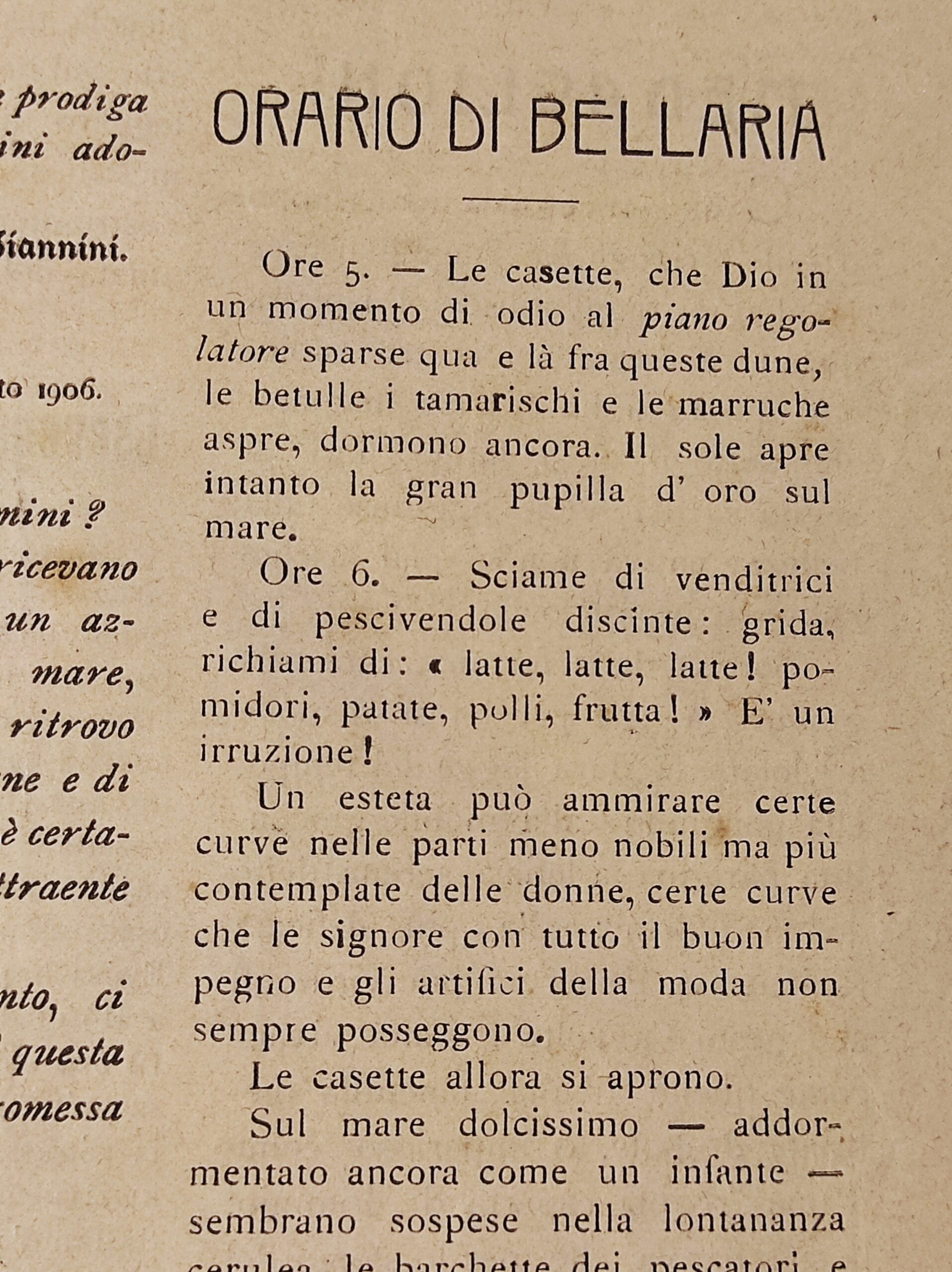 Orario di Bellaria - Alfredo Panzini