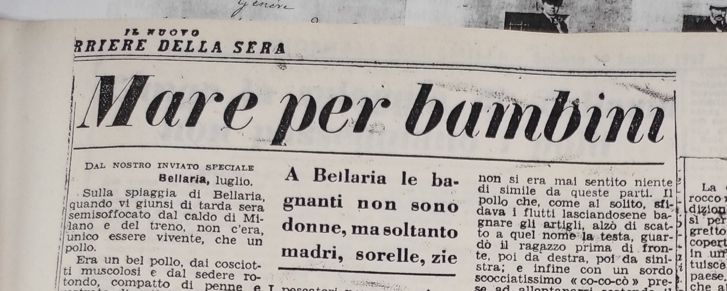 “Mare per bambini”, Indro Montanelli – luglio 1947