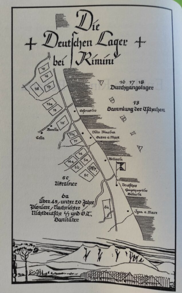 Die Deutschen Lager bei Rimini: la mappa dei campi di prigionia dal libro “Enklave Rimini – Bellaria” di Alessandro Agnoletti