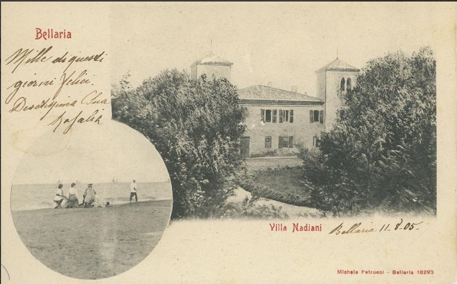 Villa Nadiani - cartolina viaggiata 11.8.1905 - ©Album di Bellaria Igea Marina