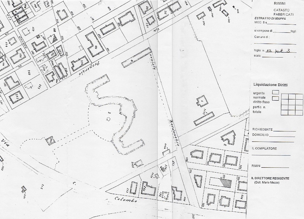Colonia Roma - Estratto di mappa catastale, © Catalogo generale dei Beni Culturali