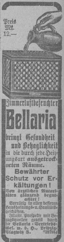 Bellaria - miglioratore d'aria ambientale, 1908
