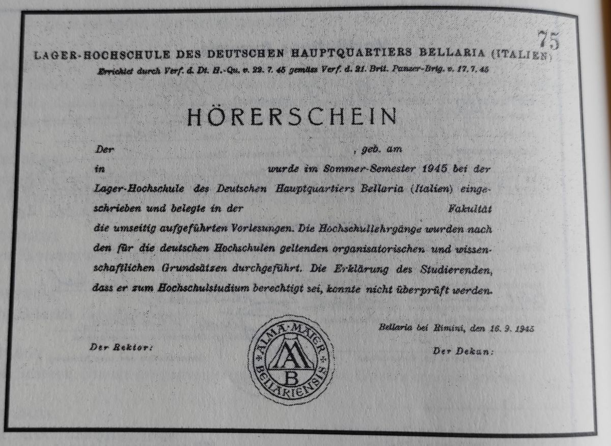 Diploma di fine corso - Alma Mater Bellariensis