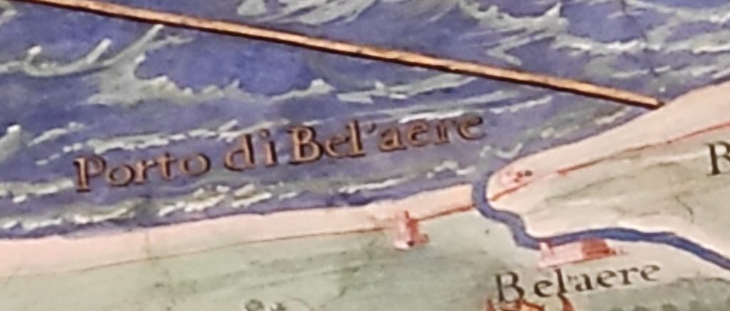 dettaglio del porto di Bellaria nella carta Flaminia della Galleria delle Carte Geografiche dei Musei Vaticani