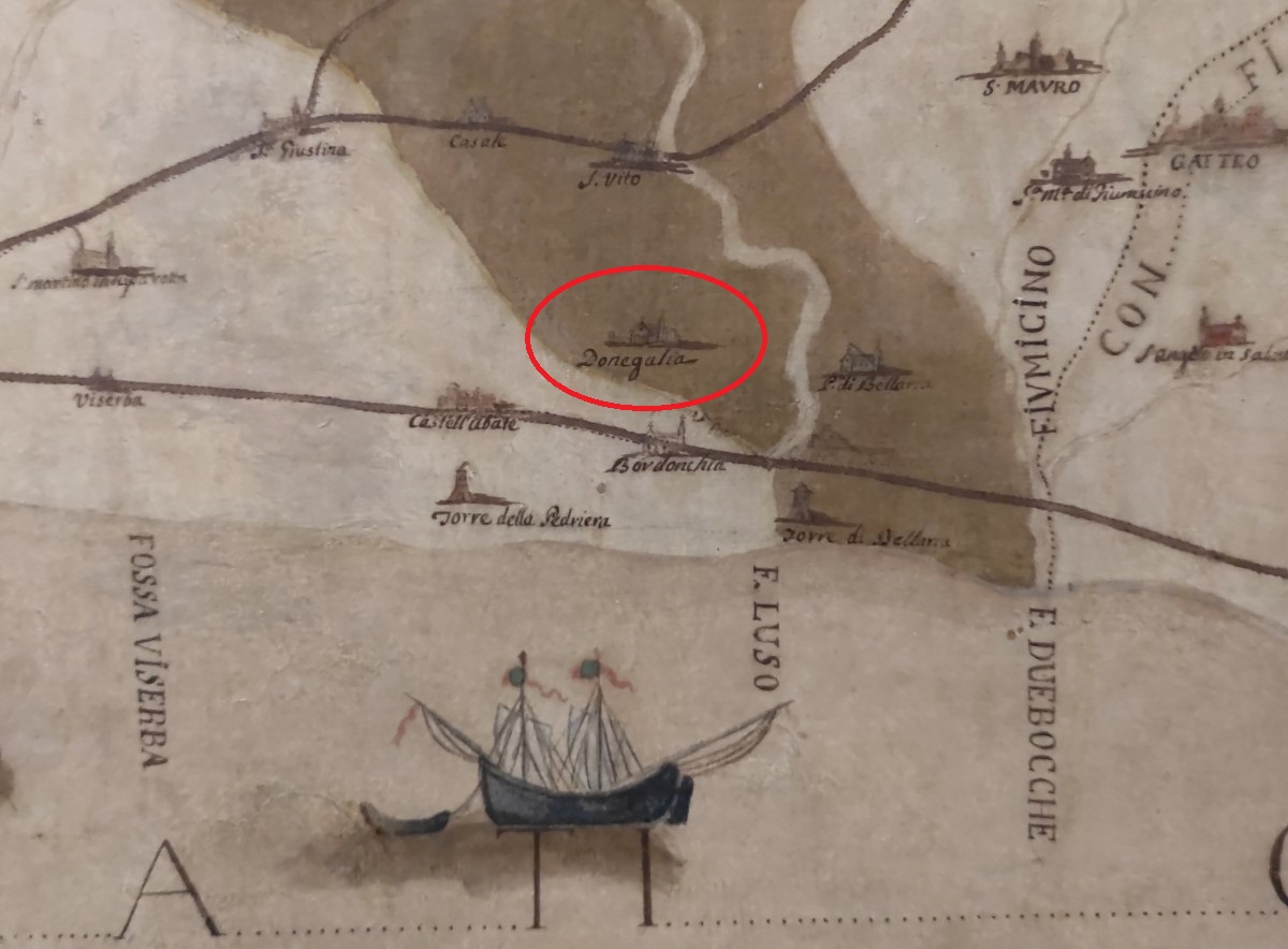 L'Abbazia di Donegaglia nella mappa del 1806 conservata al Museo della Città di Rimini