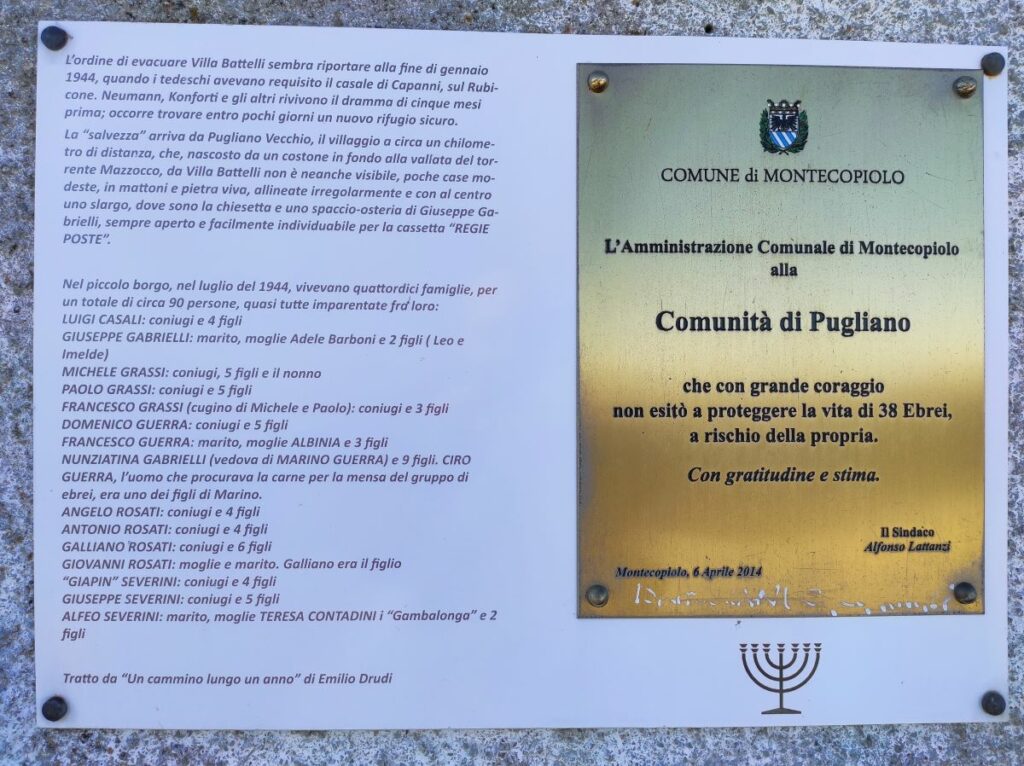 La targa posta dall'amministrazione comunale di Montecopiolo
