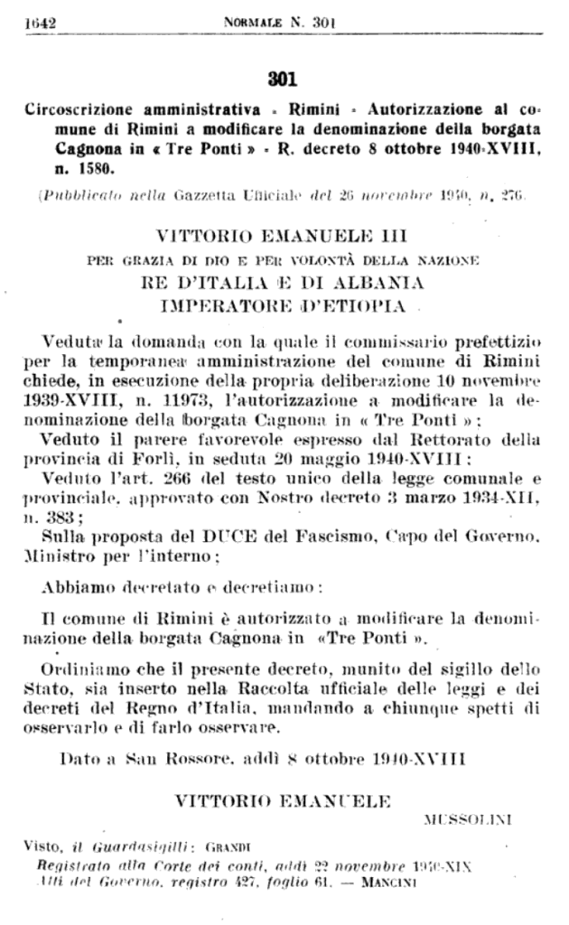 La Cagnona diventa Tre Ponti