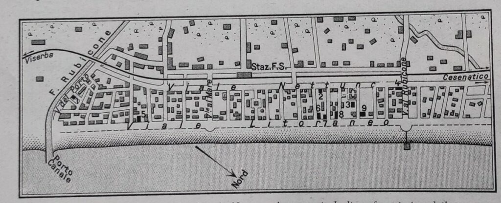L'abitato di Bellaria è compreso fra il viale Nettuno, che costeggia la linea ferroviaria, ed il mare…
