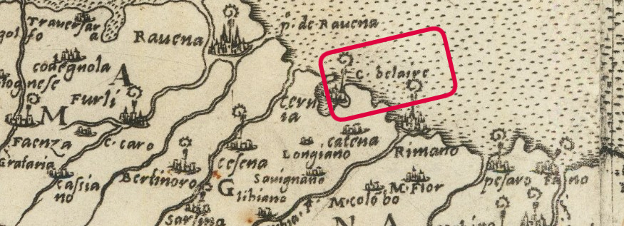 Mappa dell'Italia, Giacomo Gastaldi, 1561 - particolare