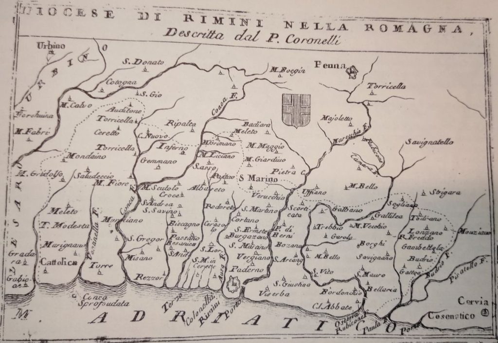 1706 - La carta Diocese di Rimini nella Romagna