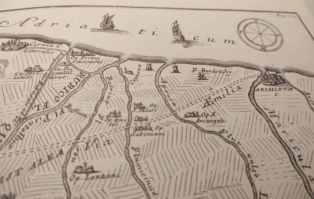 1733 - Tabula Chorografica contines tractum romandiole a ravenna usque ad Ariminum di Giovanbattista Braschi