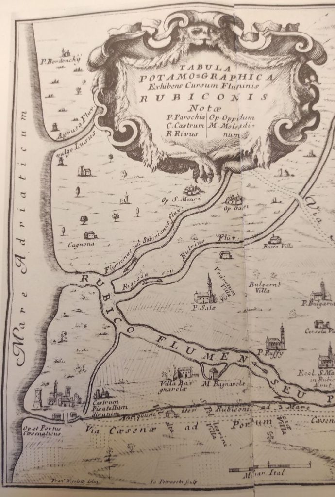 1733 - Tabula Potamo- Graphicha exhibens cursum fluminis Rubiconis