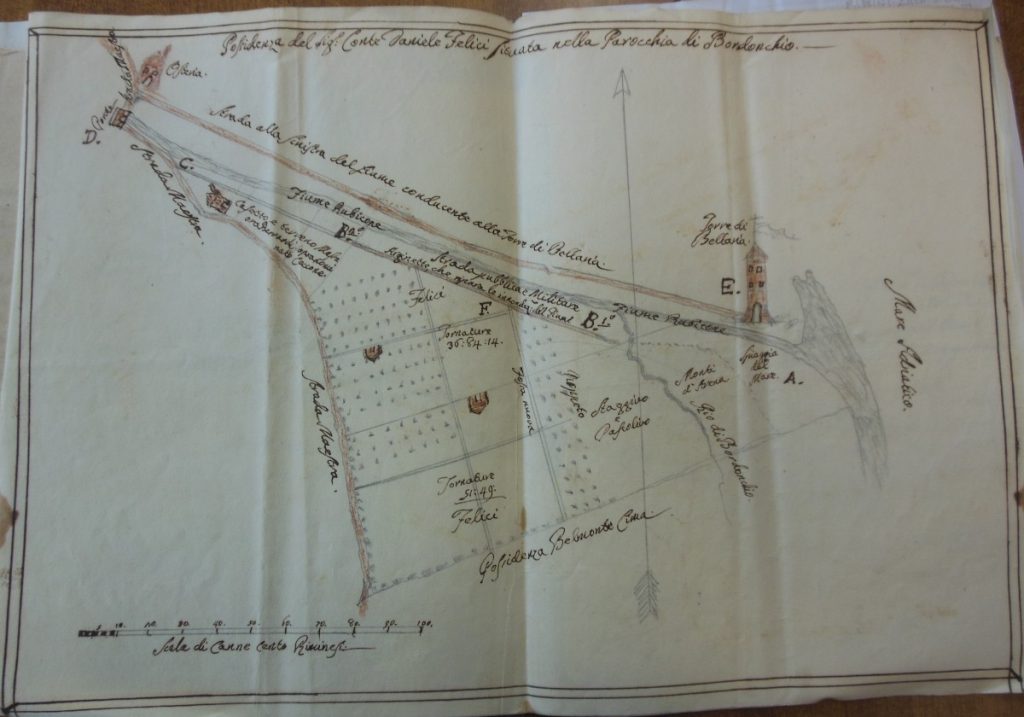 mappa catastale, Bellaria 1816