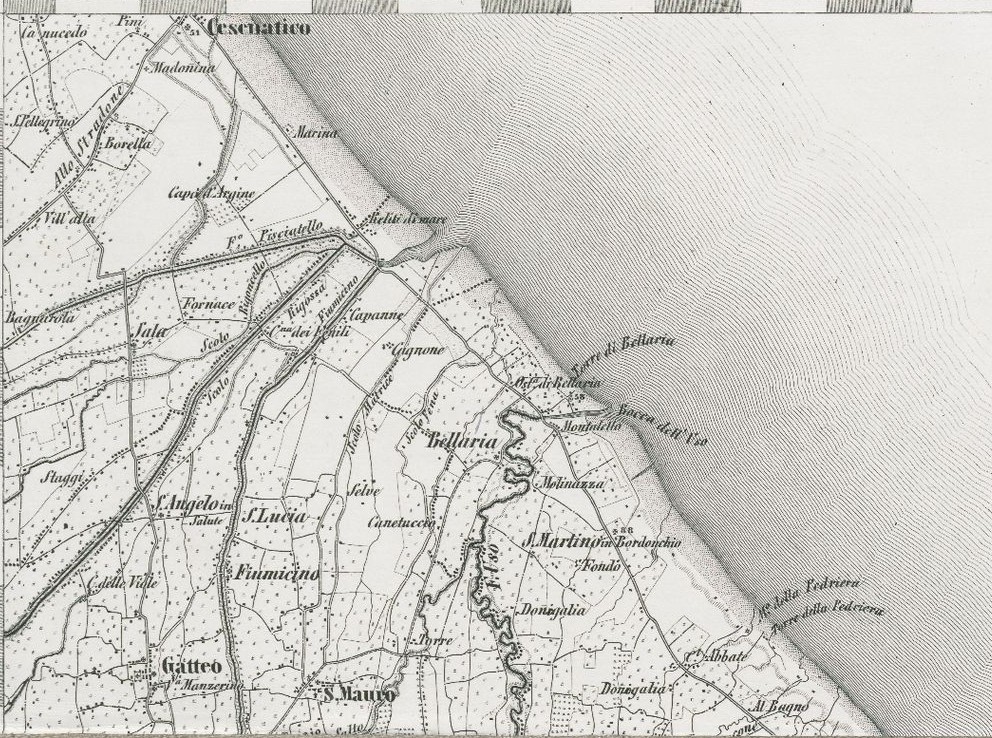 [San Marino - Rimini]. K.K.Militärisches Geographisches Institut, 1851.