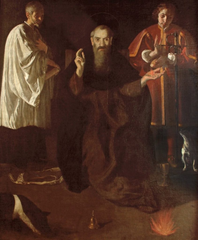 Guido Cagnacci, Sant'Antonio abate tra due santi. Museo della Città di Rimini