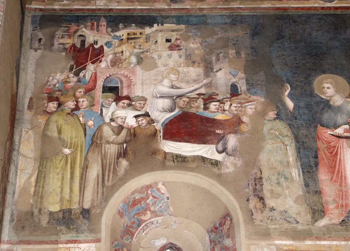 scena della Resurrezione di Drusiana nella Basilica di Sant'Agostino