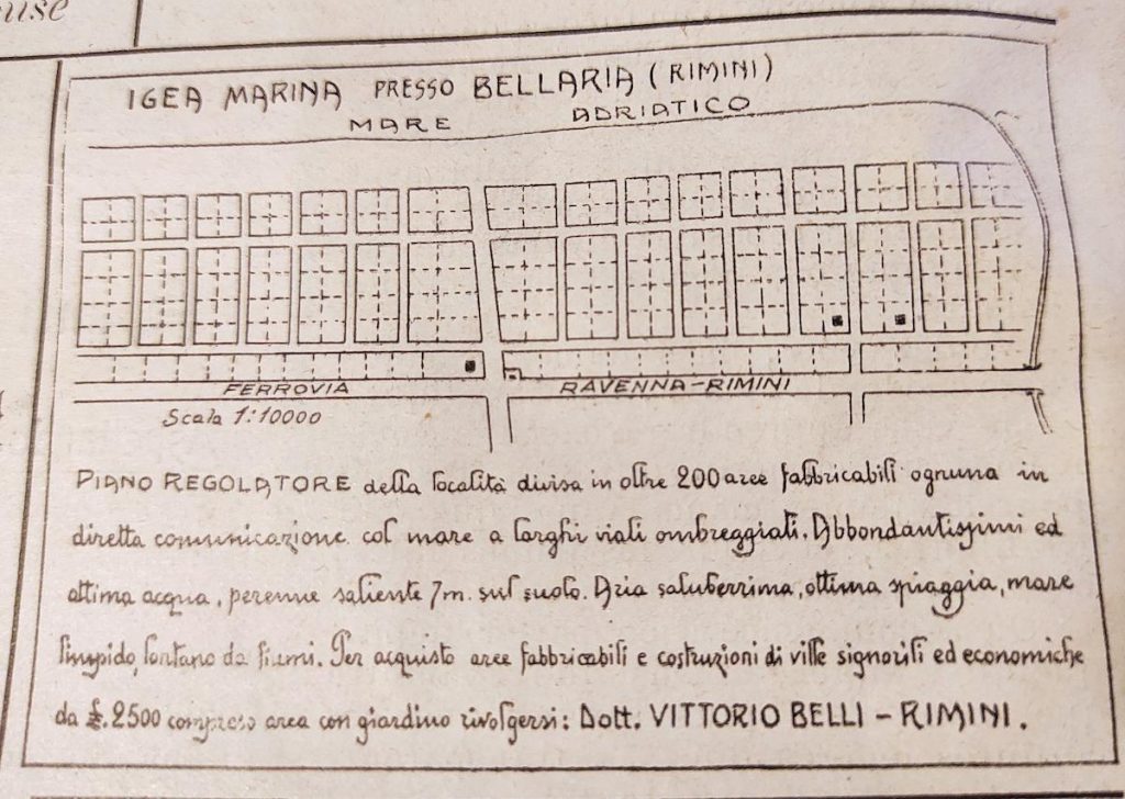annuncio Vittorio Belli  24 giugno 1906 Il gazzettino verde